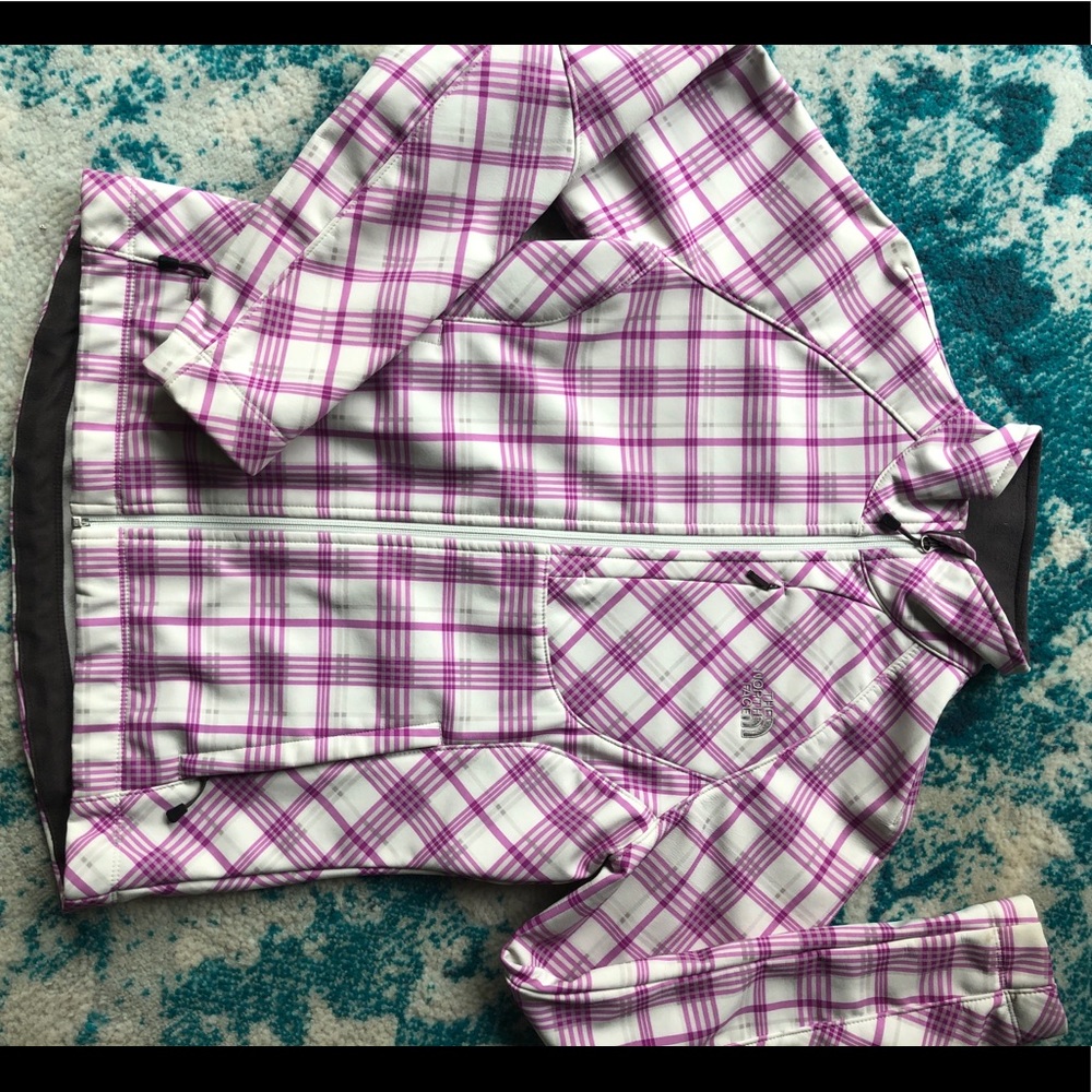 North Face | White plaid Jacket Womens Size Medium